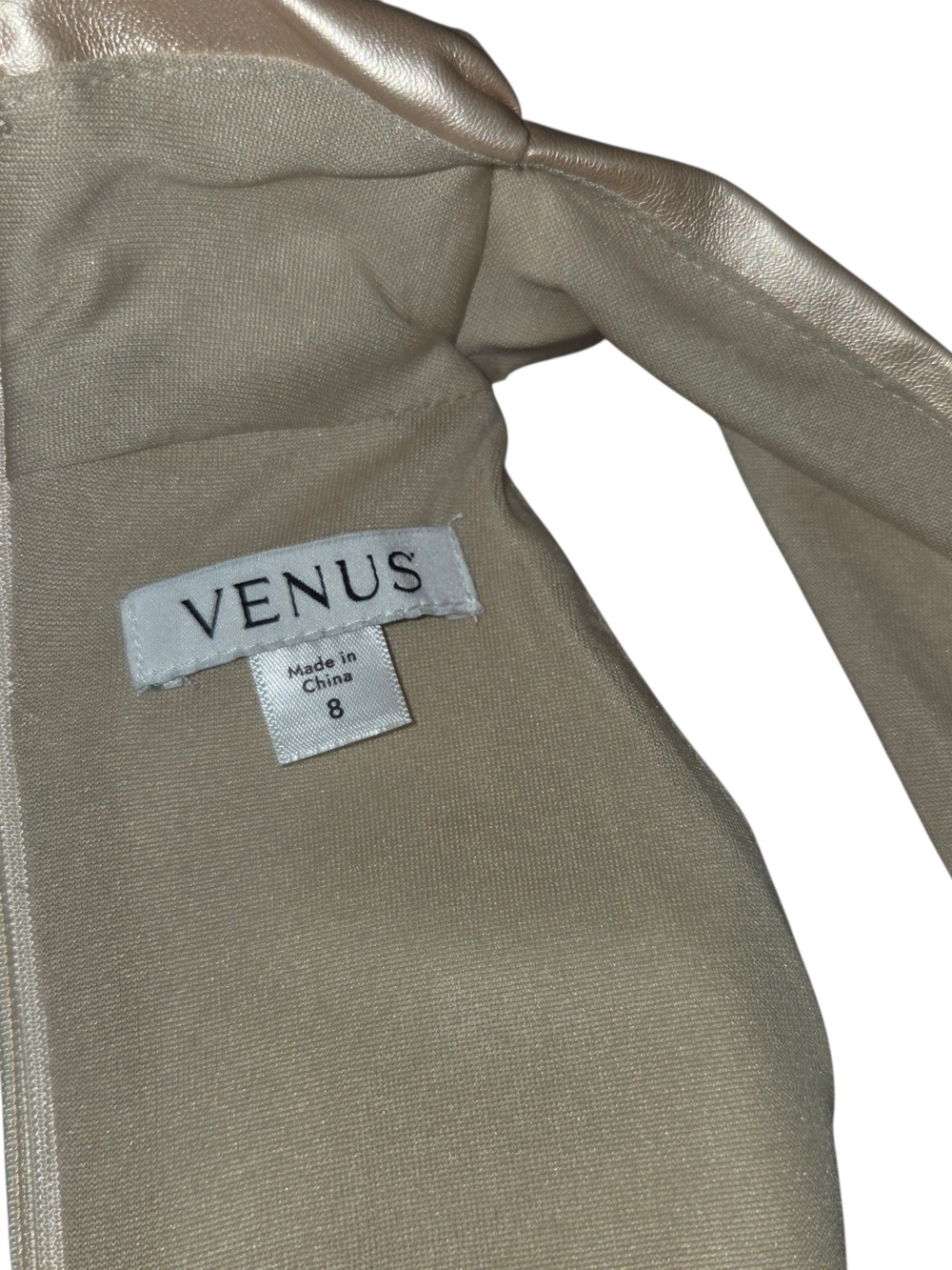 VENUS Metallic Gold Twist Halter Midi Dress - Picture 2 of 10